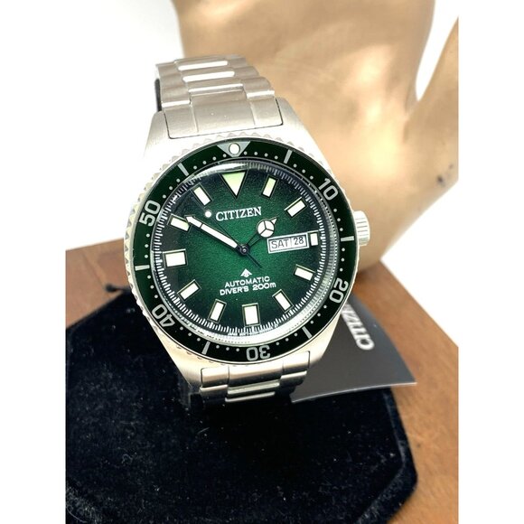 Citizen Men's Watch NY0121-50X Promaster Automatic Diver Green Dial Steel 41mm - Picture 14 of 15